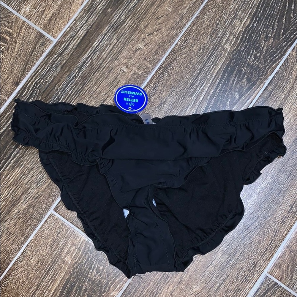 Swimsuits for All Black Ruffle Brief